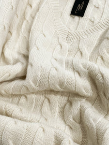 - Sweater cashmere Cable White