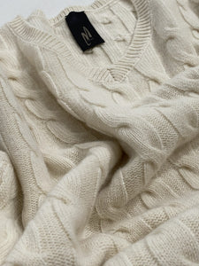 - Sweater cashmere Cable White