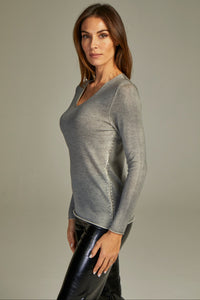 - Fit Cashmere Sweater Grey