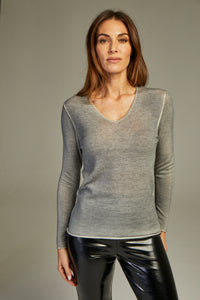 - Fit Cashmere Sweater Grey