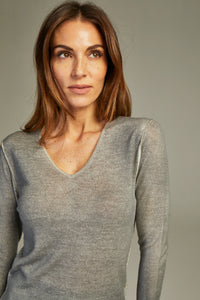 - Fit Cashmere Sweater Grey
