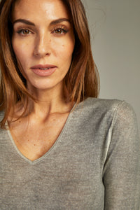 - Fit Cashmere Sweater Grey