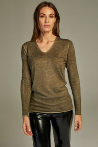 - Fit Cashmere Sweater Olive