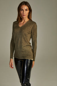 - Fit Cashmere Sweater Olive