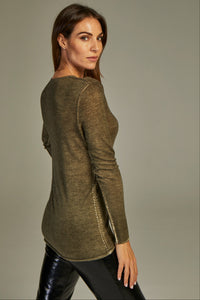 - Fit Cashmere Sweater Olive