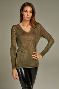 - Fit Cashmere Sweater Olive