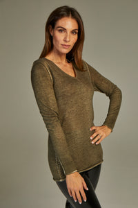 - Fit Cashmere Sweater Olive