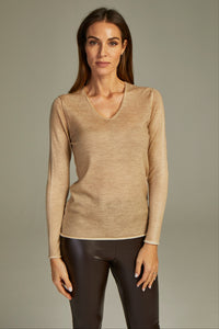 - Fit Cashmere Sweater Beige