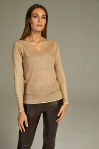 - Fit Cashmere Sweater Beige