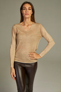 - Fit Cashmere Sweater Beige