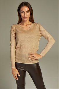 - Fit Cashmere Sweater Beige