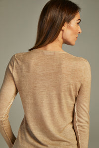 - Fit Cashmere Sweater Beige