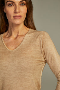 - Fit Cashmere Sweater Beige