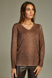 - Fit Cashmere Sweater Brown