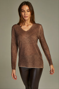- Fit Cashmere Sweater Brown