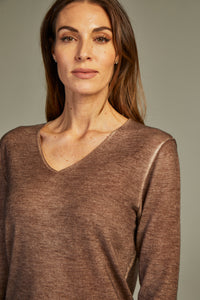 - Fit Cashmere Sweater Brown