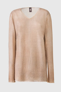 - Knitted sweater - Beige
