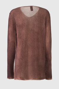 - Knitted sweater - Brown