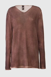 - Knitted sweater - Brown