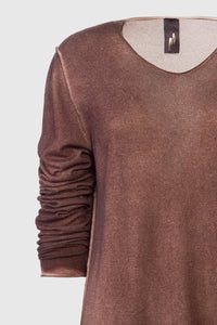 - Knitted sweater - Brown