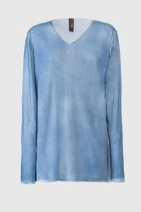 - Knitted sweater - Azzurro