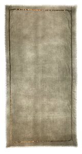 Rectangular olive shawl with a copper subtle texture on the side - Oro Olive