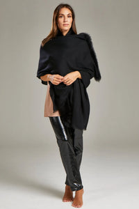 - Cape Solid Black with SAGA fox fur