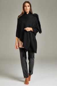 - Cape Solid Black with SAGA fox fur