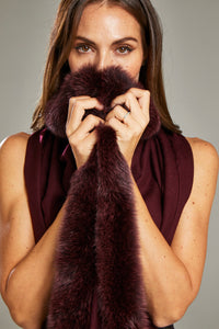 - Cape Solid Burgundy with SAGA fox fur