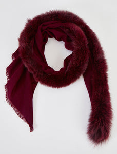 - Cape Solid Burgundy with SAGA fox fur