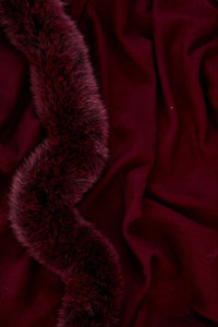 - Cape Solid Burgundy with SAGA fox fur